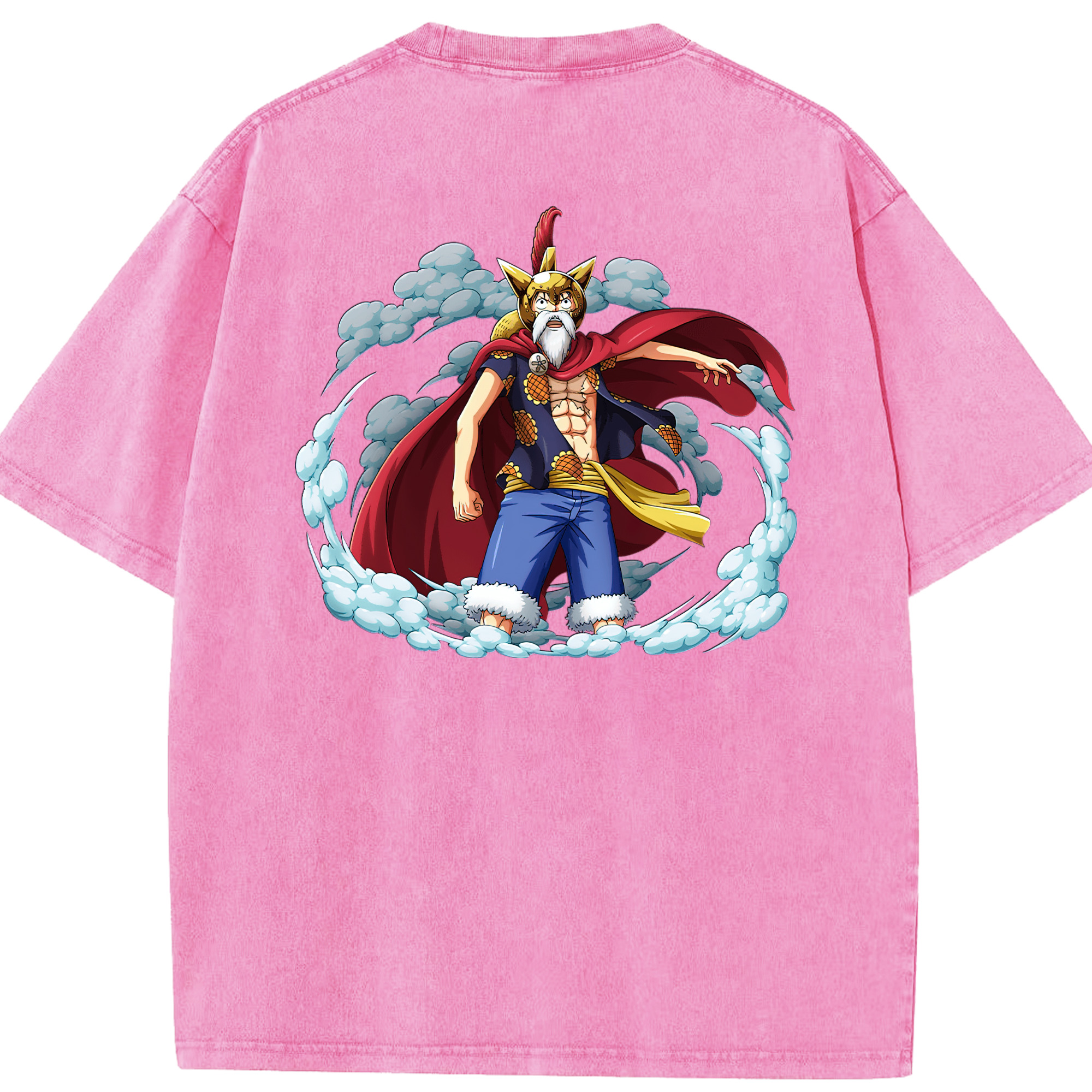 ワンピース モンキー・D・ルフィ ONE PIECE Monkey D. Luffy 綿100% ヴィンテージ風 半袖Tシャツ（背面プリント）